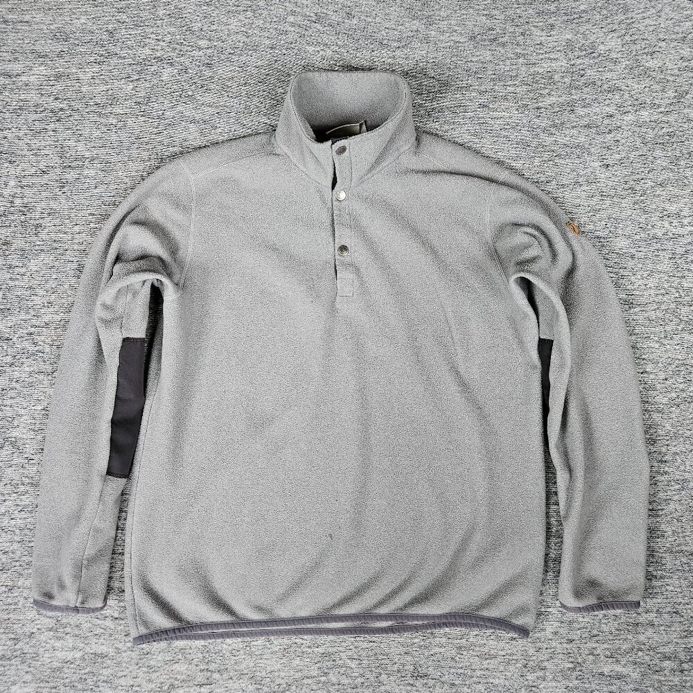Fjall Raven Men's XL Gray 1/4 Snap Button Ovik Fleece Sweater 81469 Gorpcore